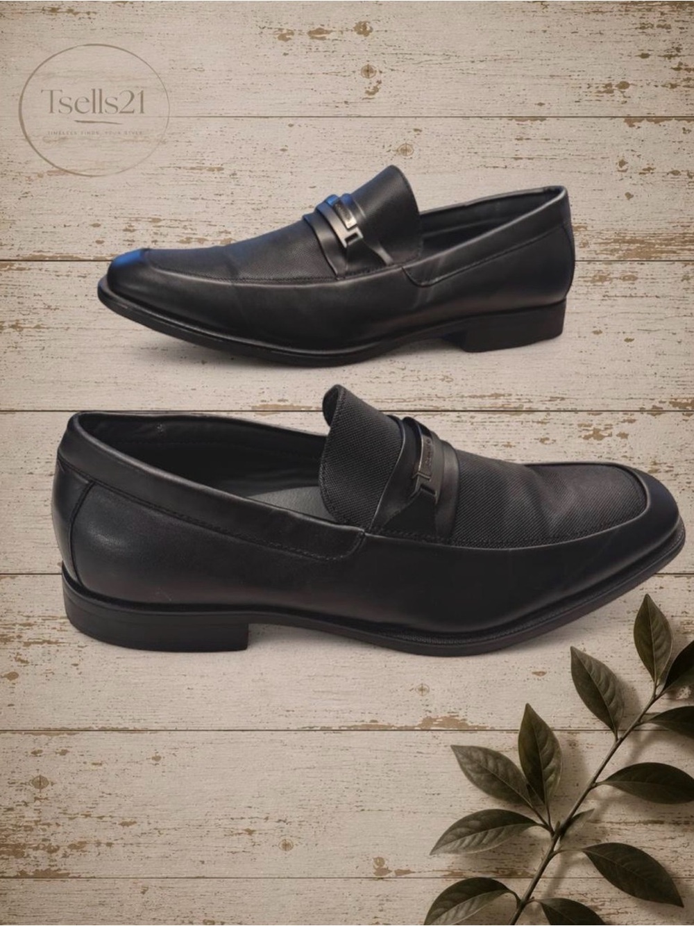 Calvin Klein "Ernest" Men's Black Dress Loafers - Size 13